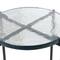 24" Metal X-Shaped Accent Table with Textured Glass Tabletop
